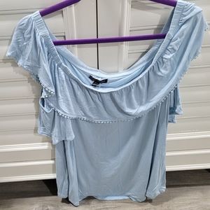 Lane Bryant Blue Cold Shoulder Top